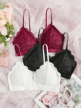 3pack Floral Lace Bralet