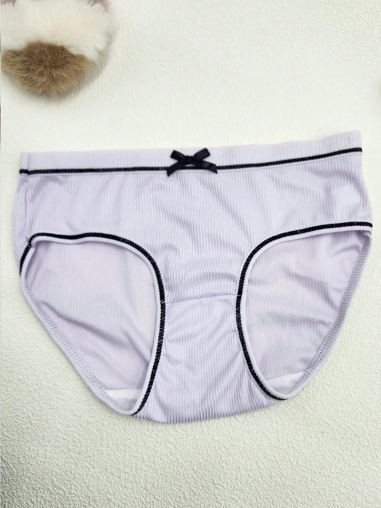 4pcs Women's Bow Textured Hipster Multicolor Sexy Cute Panties