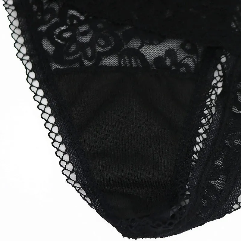 6 Pack Women's Thong Cotton Sexy Lace Panties