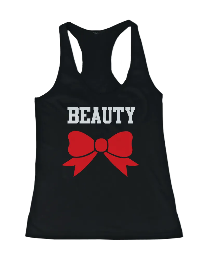 Beauty Beast Couple Tank Tops Funny Mtaching Work out Tanks For Couples