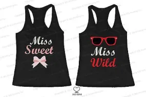 BFF Tank Tops Miss Wild and Miss Sweet Matching Shirts for Best Friends