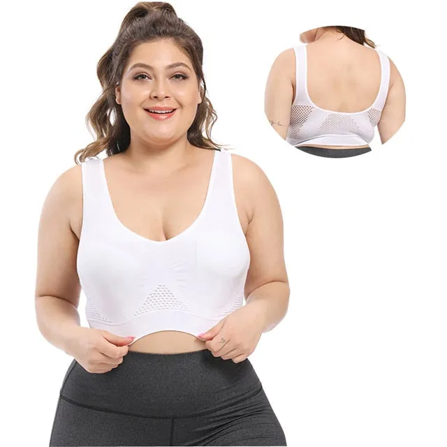 Breathable Women's Seamless Push Up Mesh Bras Plus Size