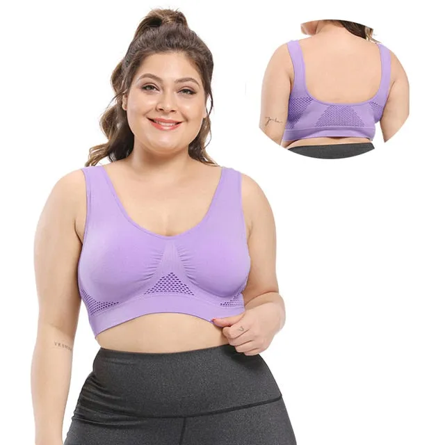 Breathable Women's Seamless Push Up Mesh Bras Plus Size