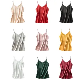 Casual Women's V-neck Sleeveless Spaghetti Strap Camisole Plus Size