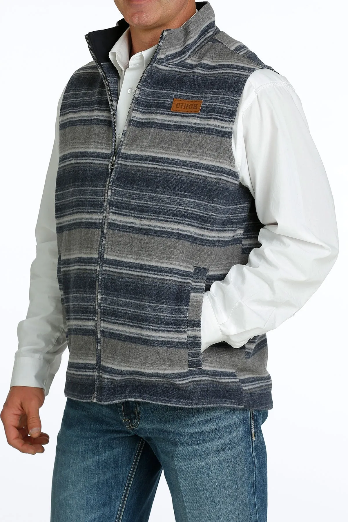 Cinch Men's Navy Blanket Stripe Twill Vest