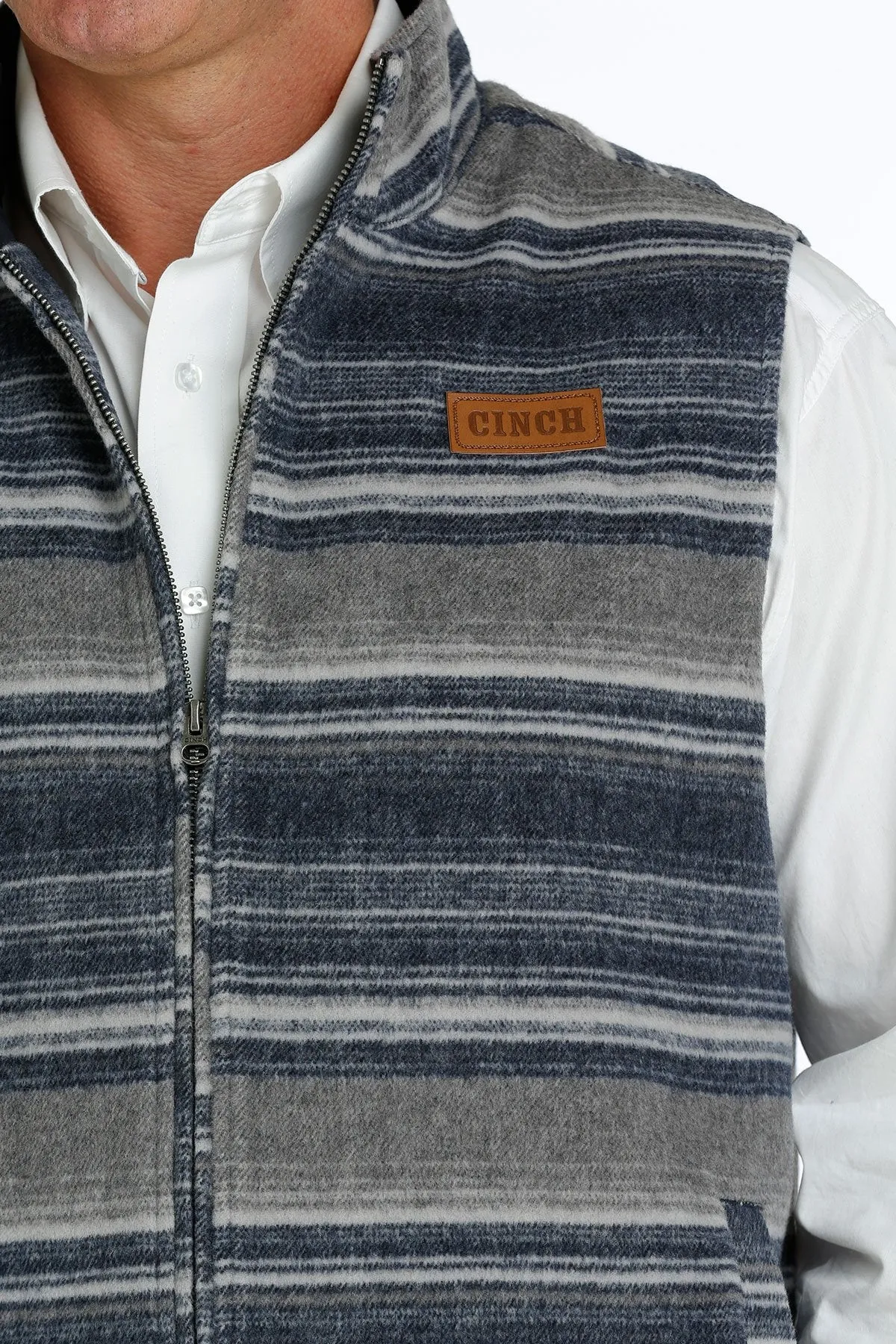 Cinch Men's Navy Blanket Stripe Twill Vest