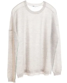 Cloud Grey Long Sleeve Textured Crewneck Pullover