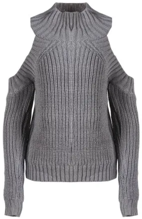 Cold-Shoulder Knit Sweater - (Various Colors to Choose From)