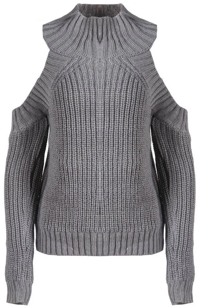 Cold-Shoulder Knit Sweater - (Various Colors to Choose From)