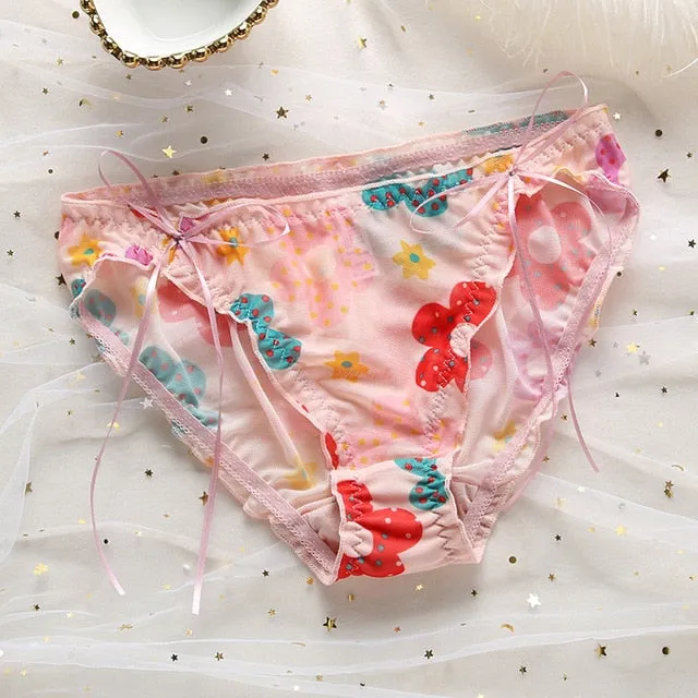 Cute Strawberry Avocado Lace Undies