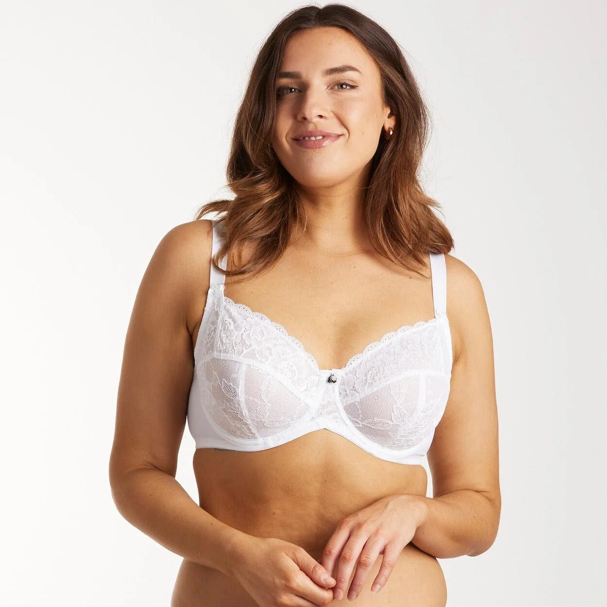 Dahlia Lace Full Cup Bra- Snow White