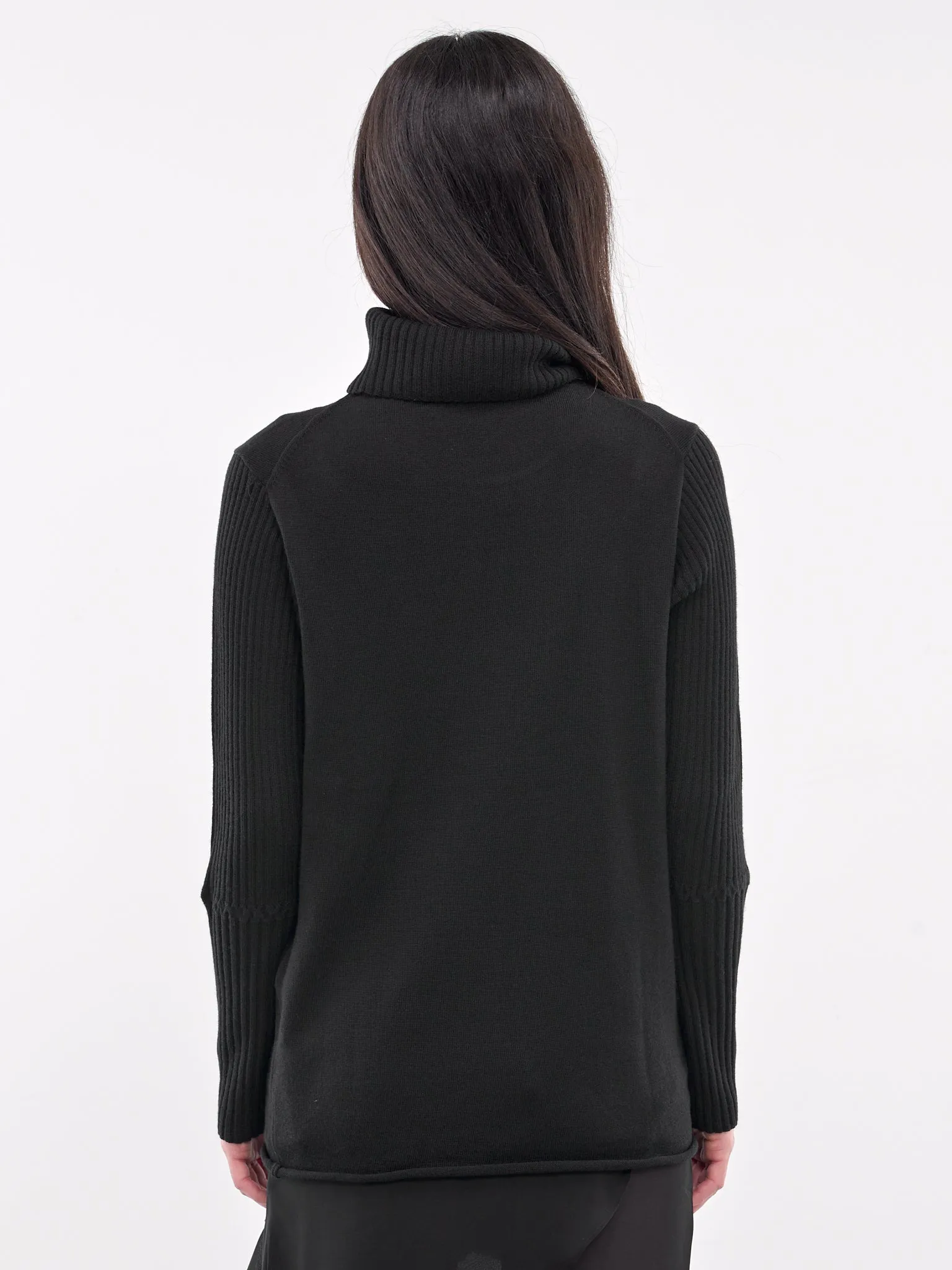 Draped Knit Turtleneck (FO-K31-183-BLACK)