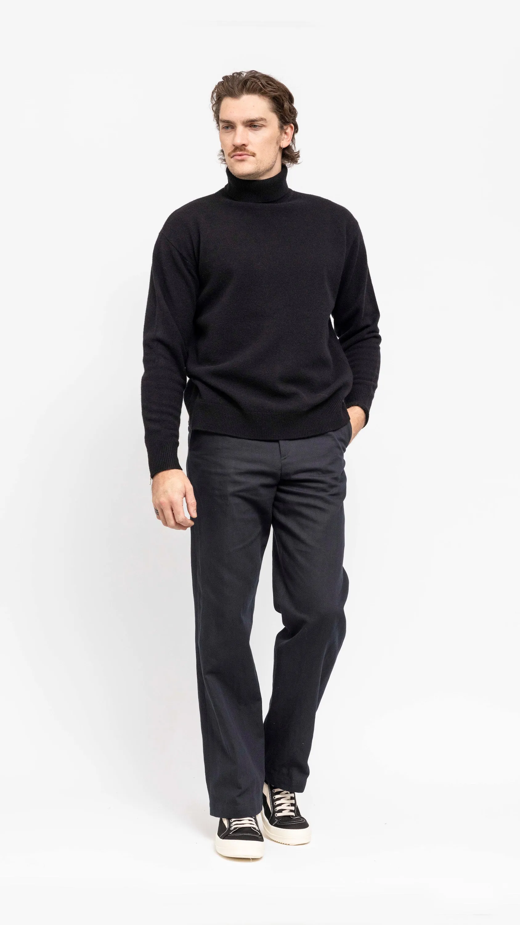 DRIES VAN NOTEN BLACK SIDE ZIP MUZO SWEATER