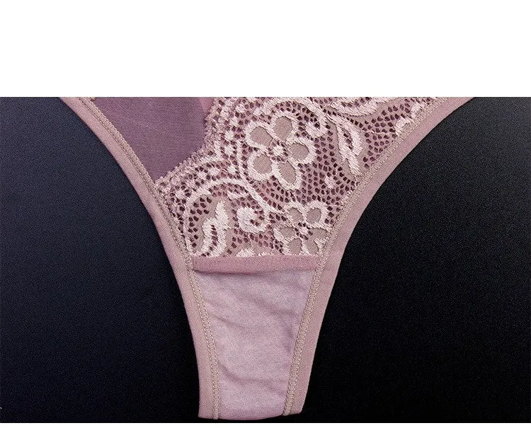 Exquisite Embroidery Floral Women Underwear String Lingerie Transparent Panties Thong Briefs