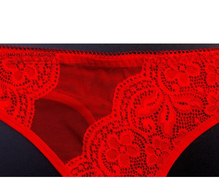 Exquisite Embroidery Floral Women Underwear String Lingerie Transparent Panties Thong Briefs