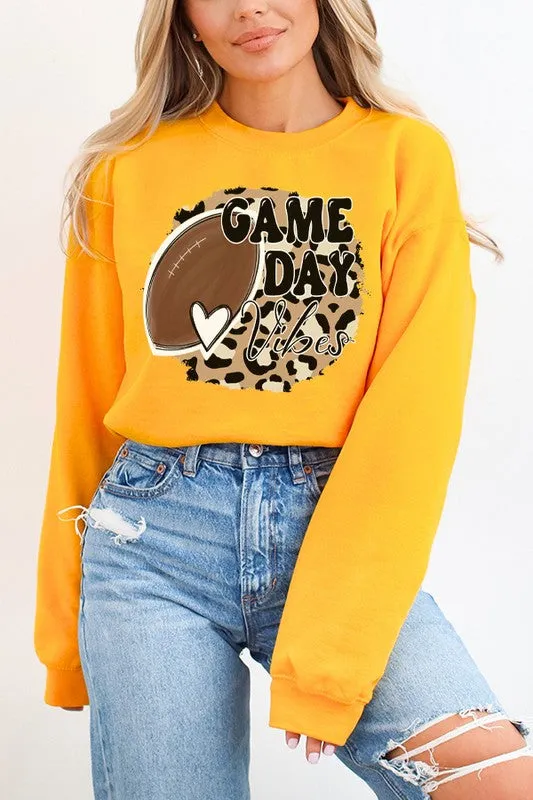 Fall Football Leopard Game Day Vibes Sweatshirt