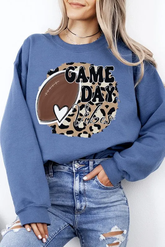 Fall Football Leopard Game Day Vibes Sweatshirt