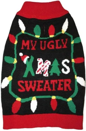 Fashion Pet Black Ugly XMAS Dog Sweater - Large