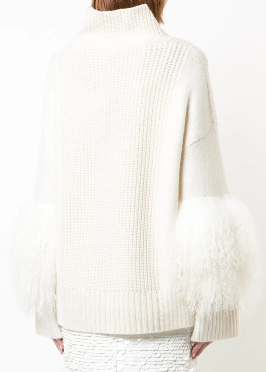 Fur Sleeve Sweater