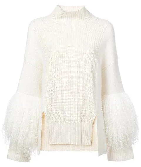 Fur Sleeve Sweater