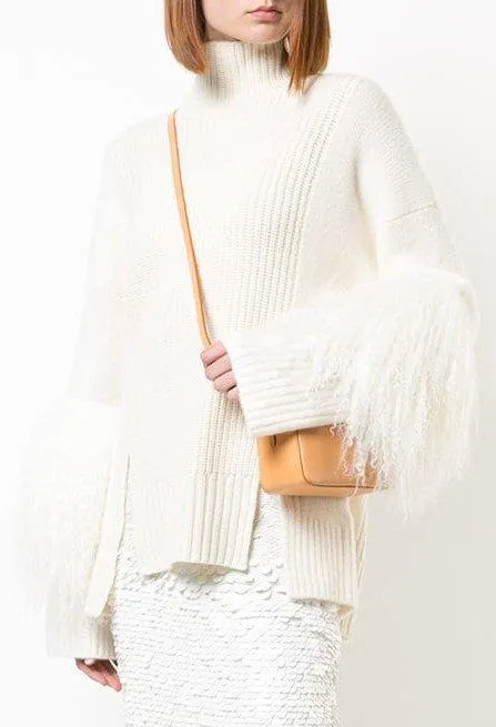 Fur Sleeve Sweater