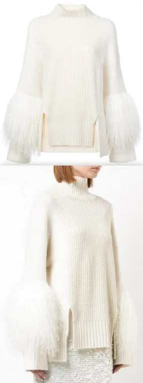 Fur Sleeve Sweater