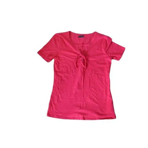 Girls red short sleeve drawstring top