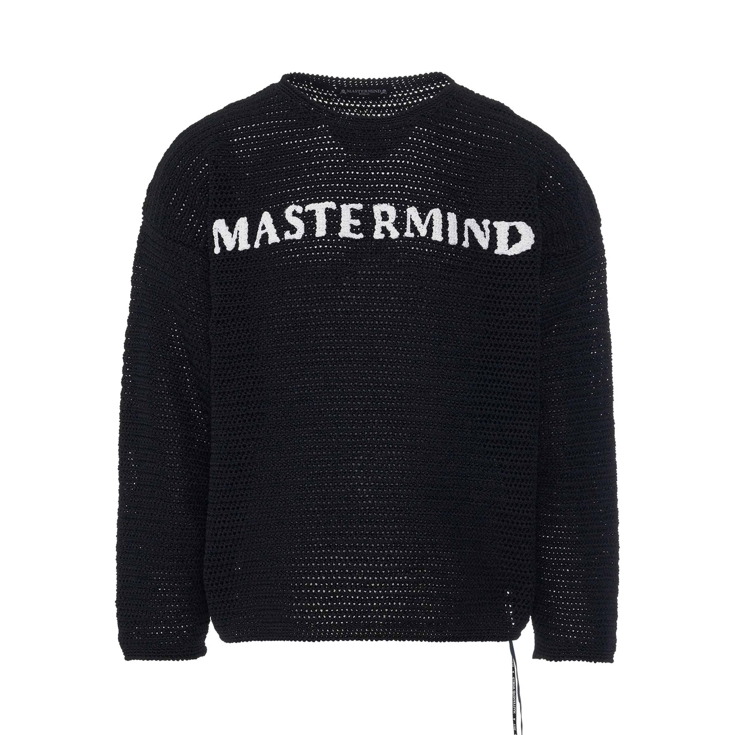 Handknitted Logo & Skull Sweater in Black