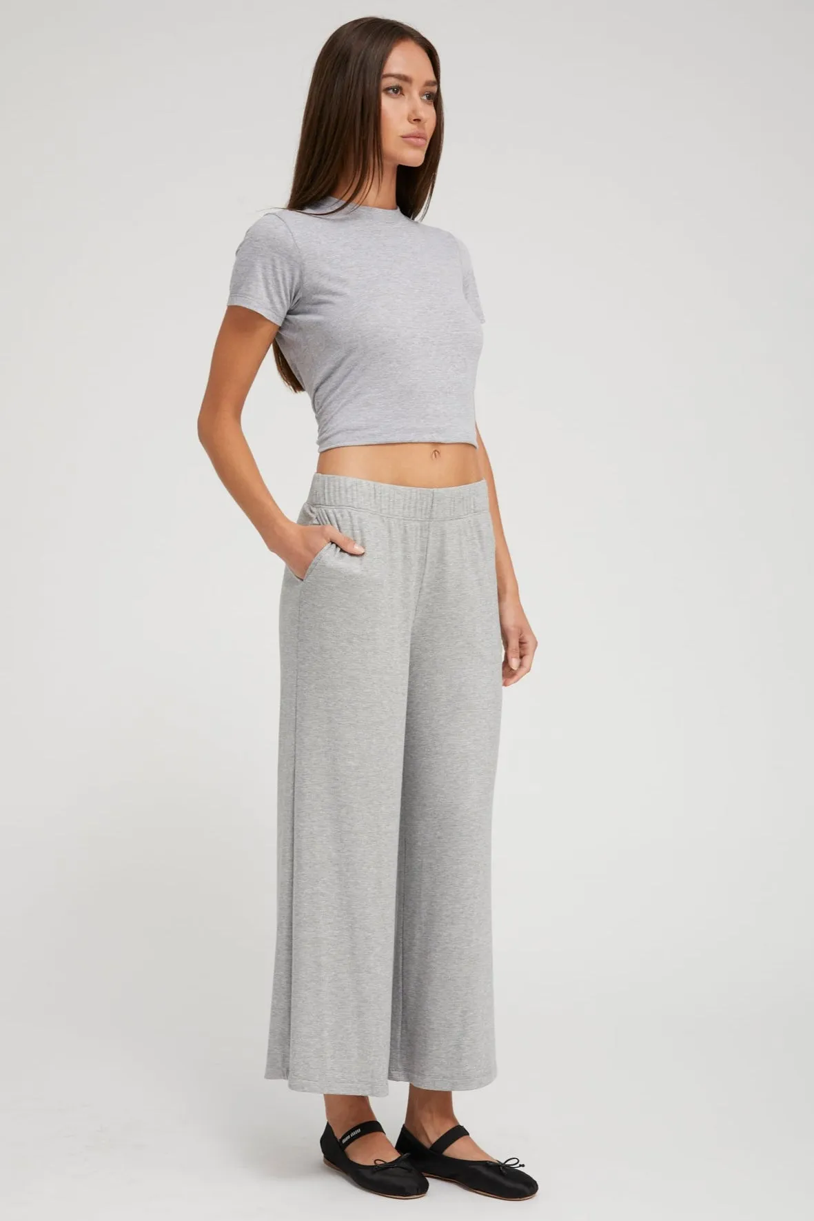 Heather Grey Rib Culotte