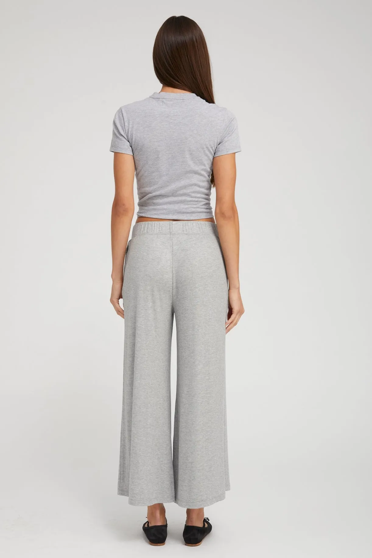 Heather Grey Rib Culotte