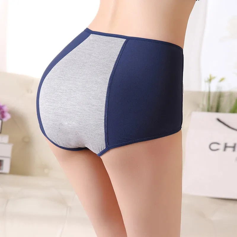 High Waist Period Panties For Women Briefs Cotton Menstrual Leak Proof Plus Size