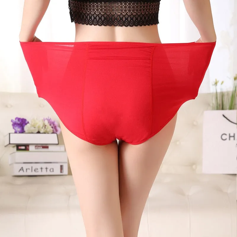 High Waist Period Panties For Women Briefs Cotton Menstrual Leak Proof Plus Size