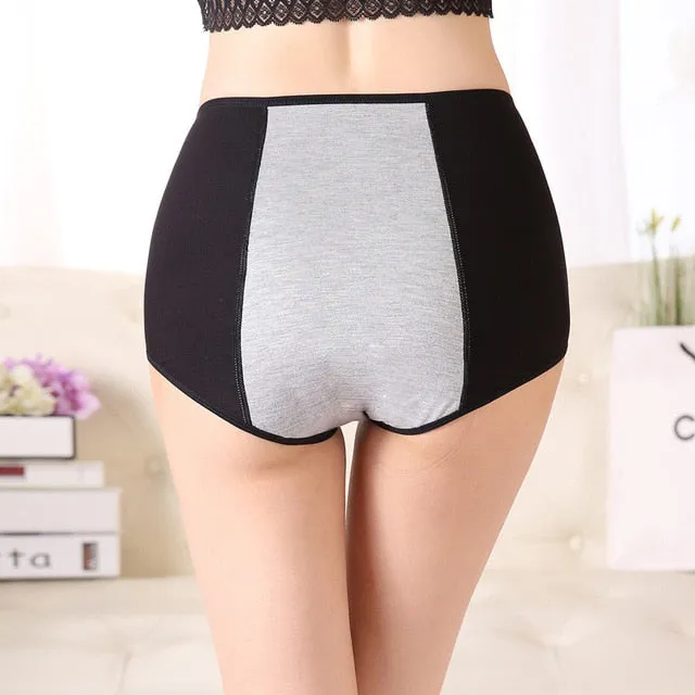 High Waist Period Panties For Women Briefs Cotton Menstrual Leak Proof Plus Size