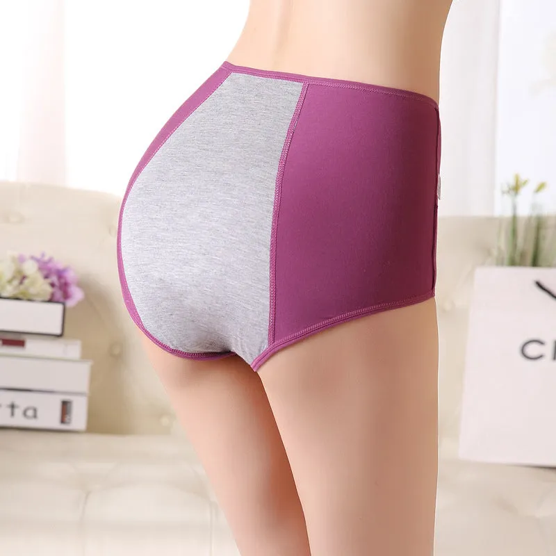 High Waist Period Panties For Women Briefs Cotton Menstrual Leak Proof Plus Size