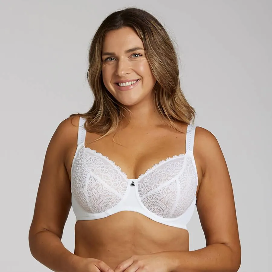 Lily Lace Full Cup Bra - White