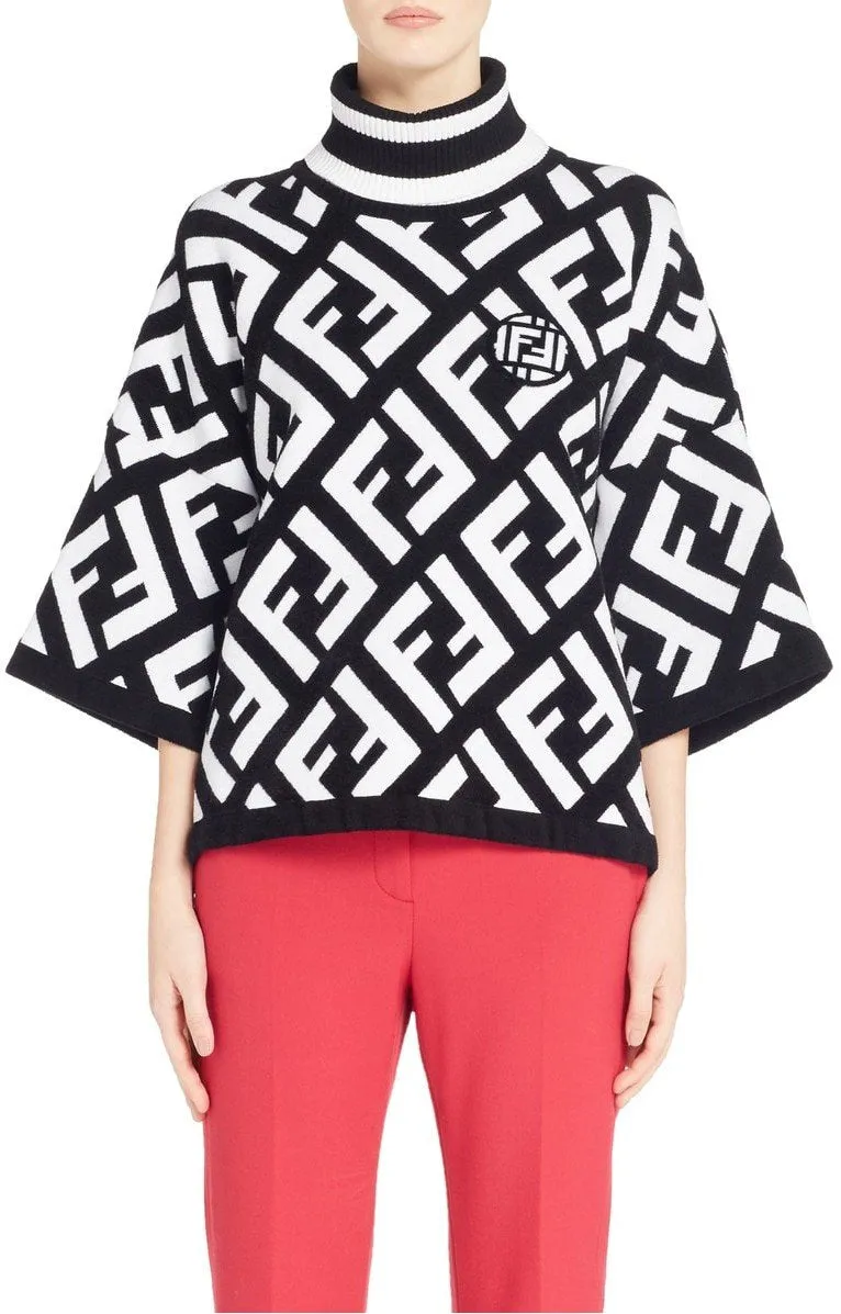 Logo Knit Poncho Sweater