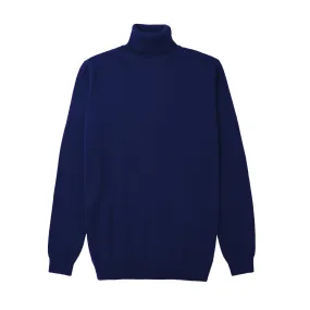 Long Sleeve Turtle Neck Sweater by Lorenzo Franco - Royal Blue