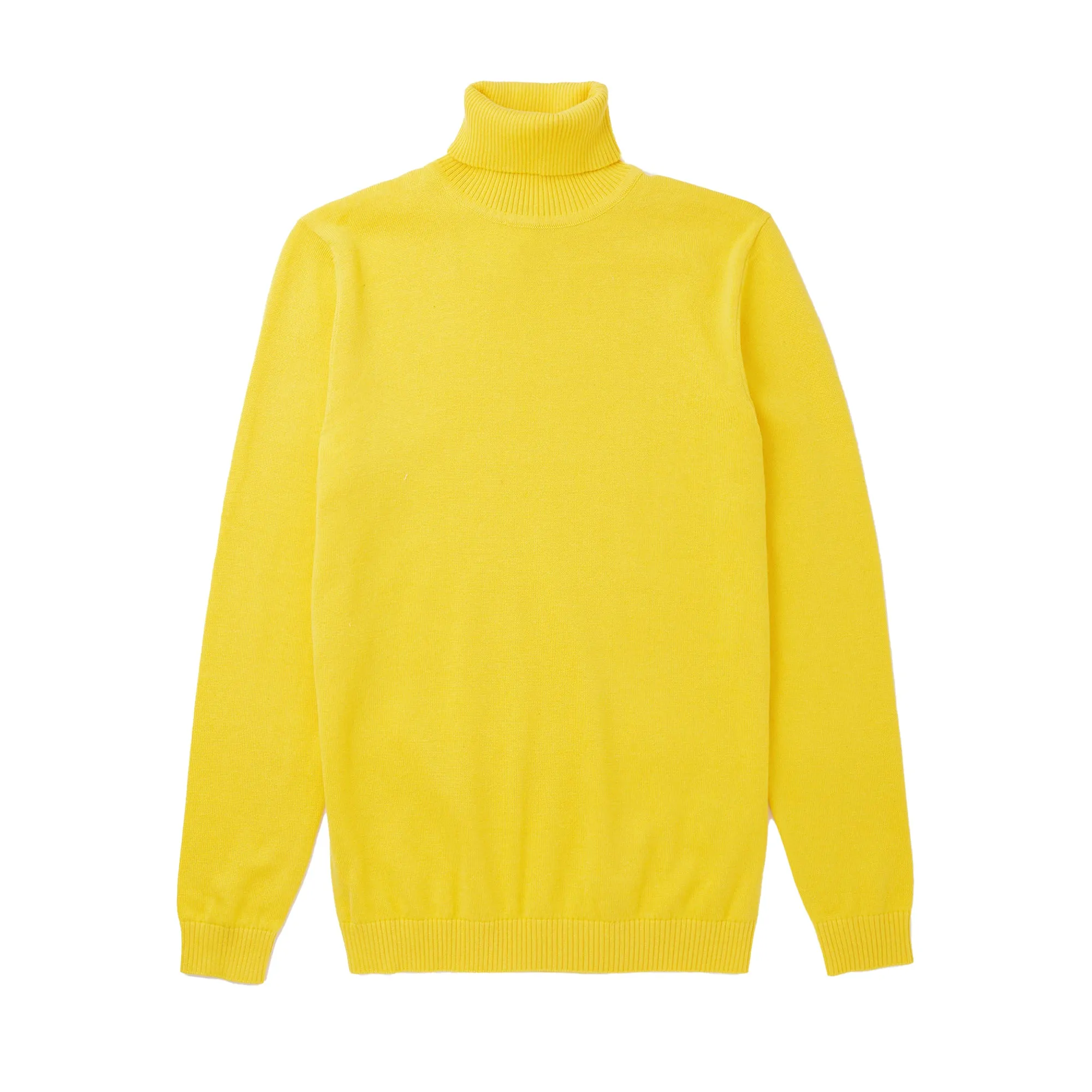 Long Sleeve Turtle Neck Sweater by Lorenzo Franco-Yellow