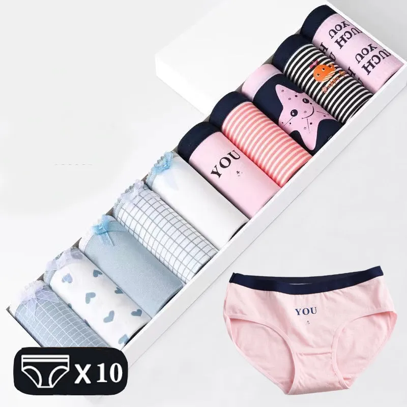 M-2XL Women's Cute Cotton Panties Briefs For Girl and  Ladies