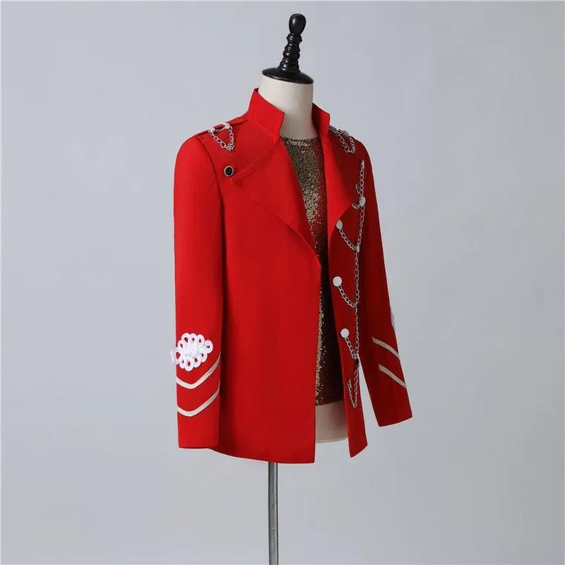 Men's Red Decal Chain Blazer