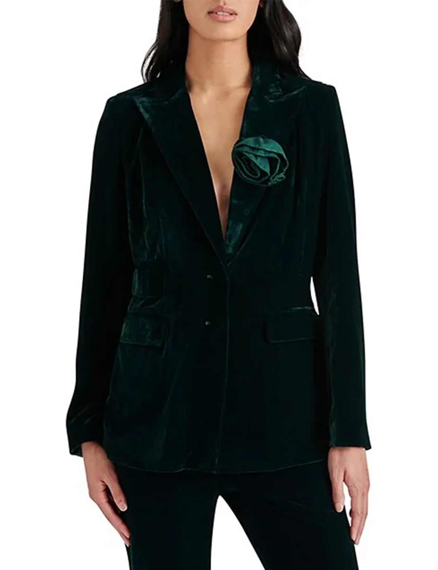 Merene Velvet Blazer, Pine Grove