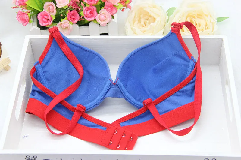 New sexy young girl bra set,Pure cotton material Superman bra,Brand Women underwear,bra brief sets,Intimates