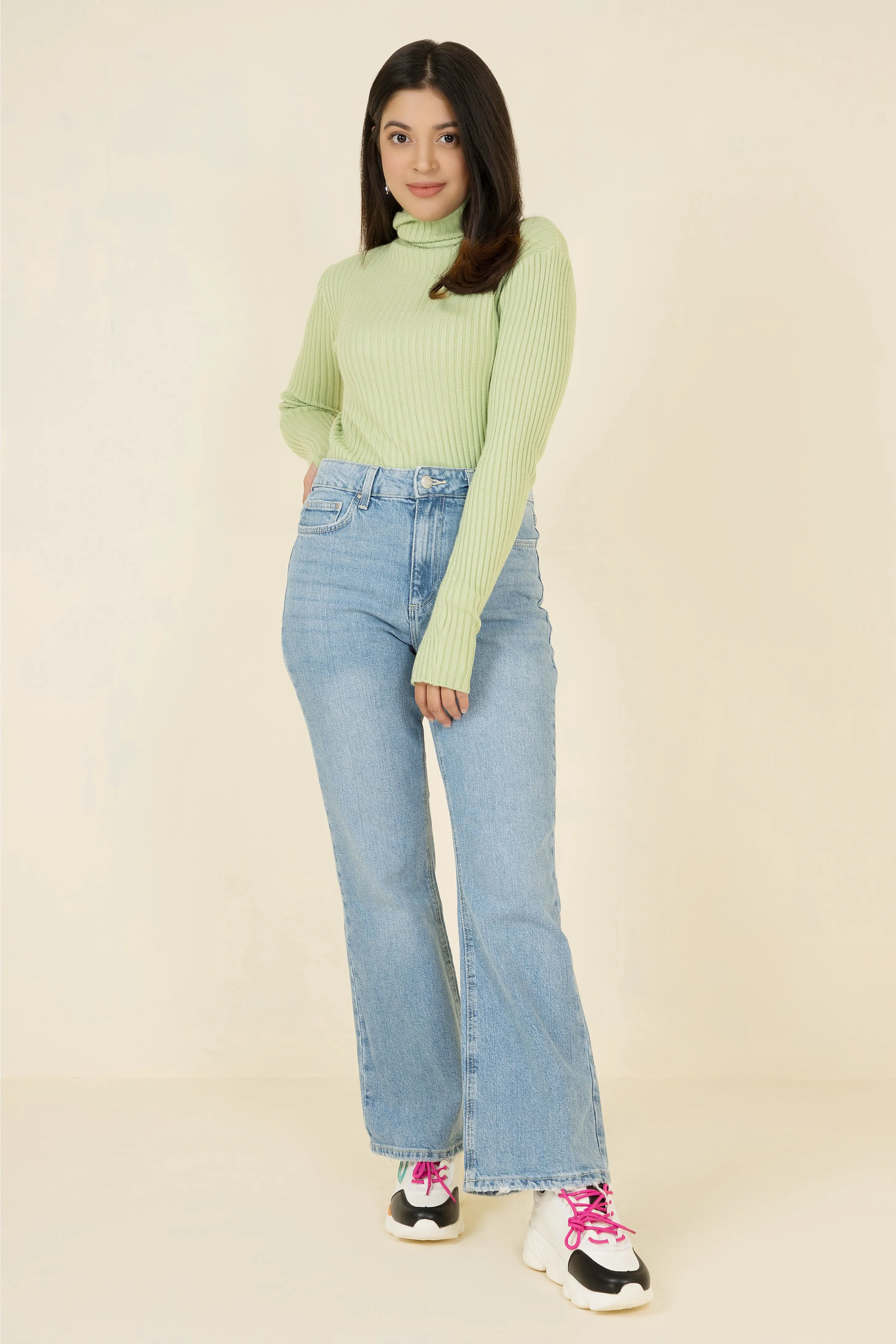 Payton Ribbed Turtleneck Green