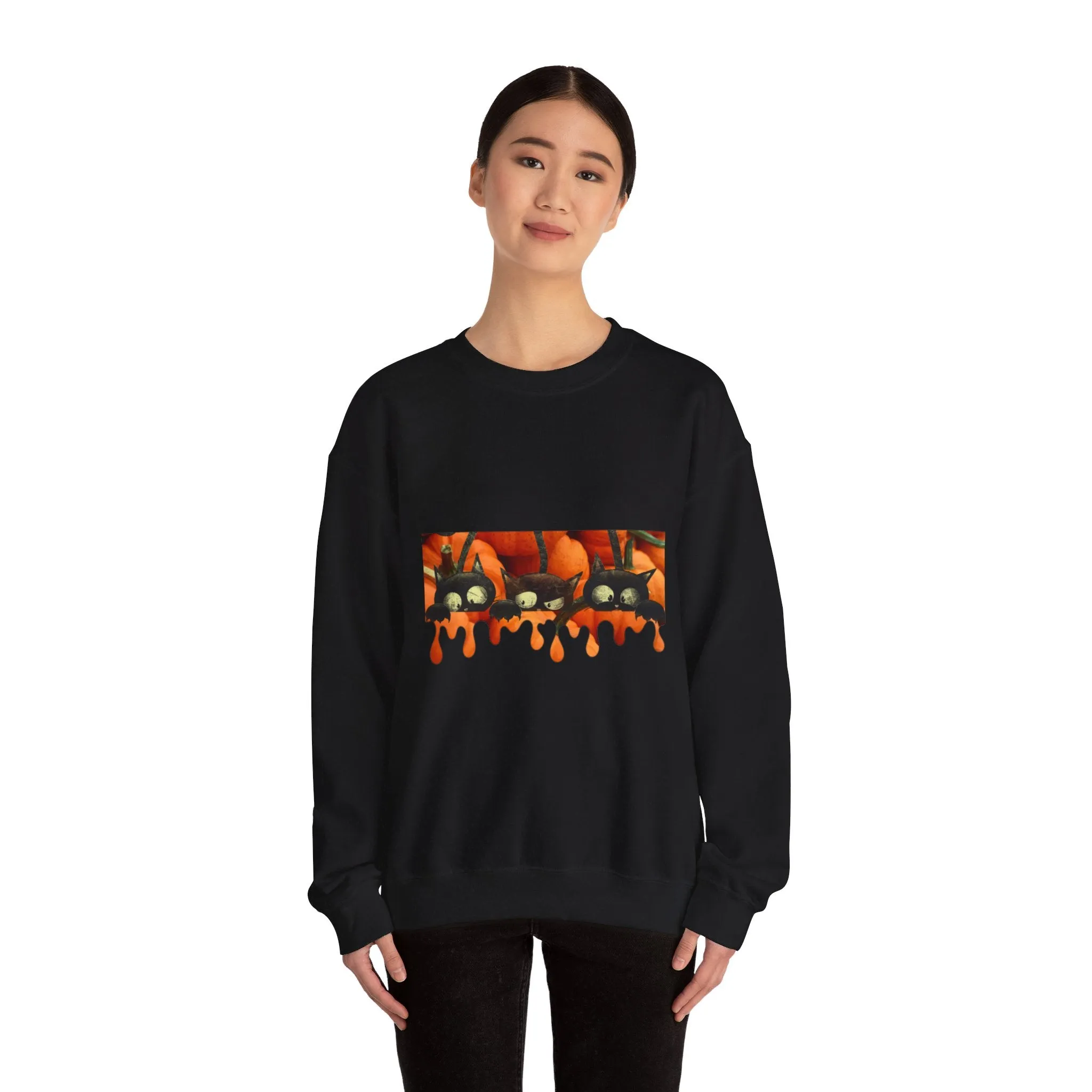 Pumpkin cats Unisex Heavy Blend™ Crewneck Sweatshirt