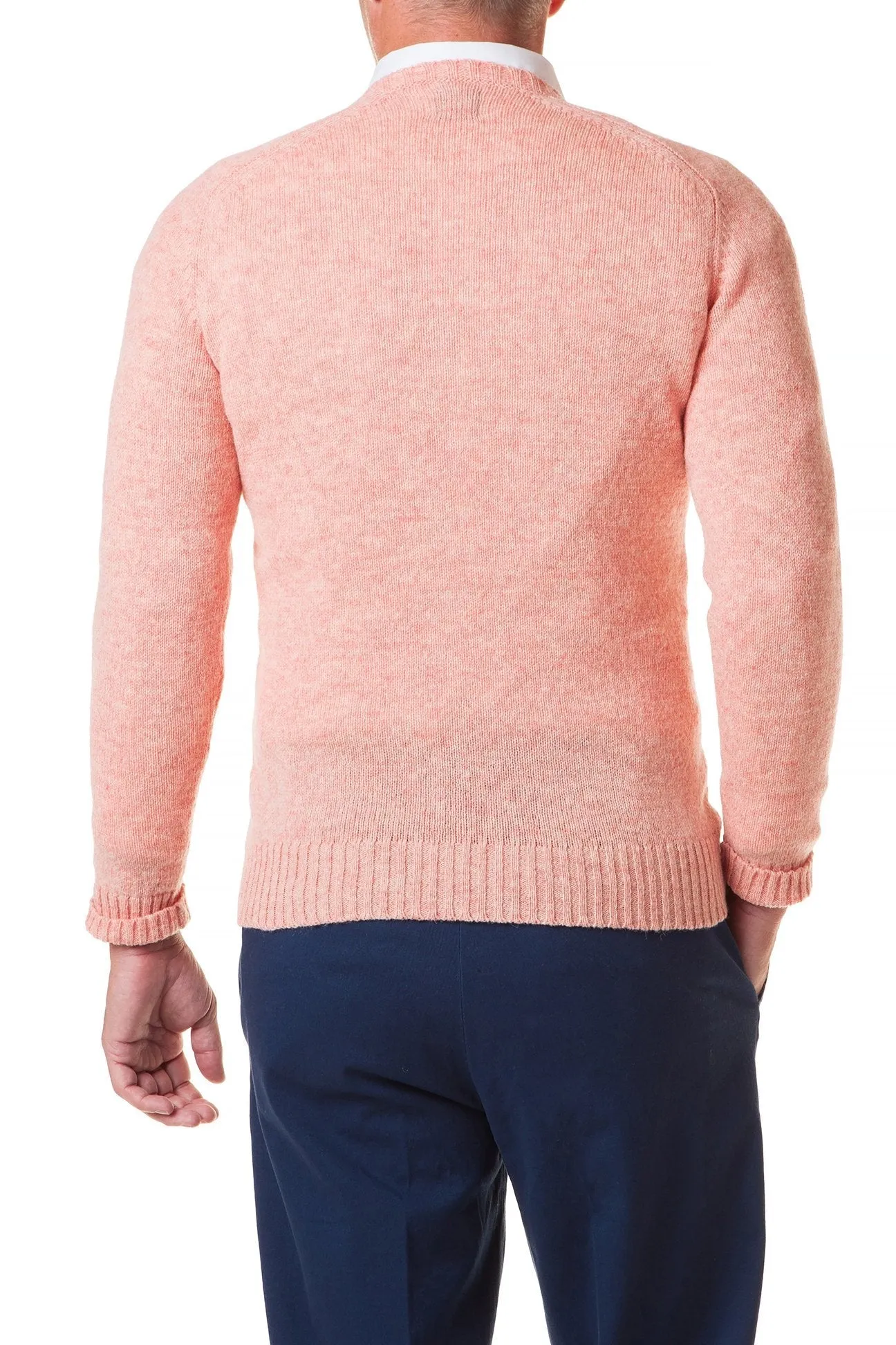 Scottish Shetland Crew Neck Sweater Nantucket Red