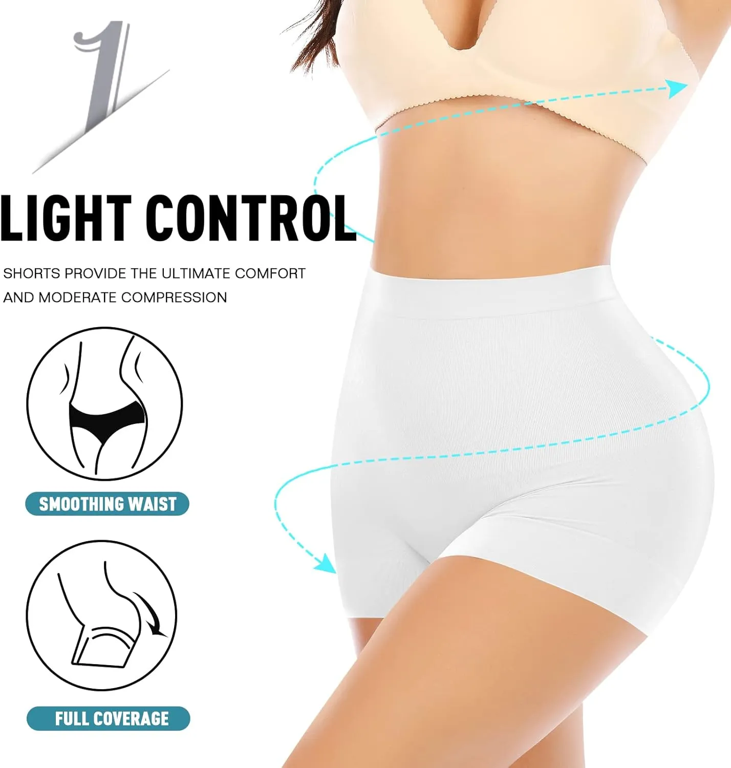 Seamless Shaping Boyshorts Panties for Women Slip Shorts Under Dress Shapewear Shorts Tummy Control Underwear