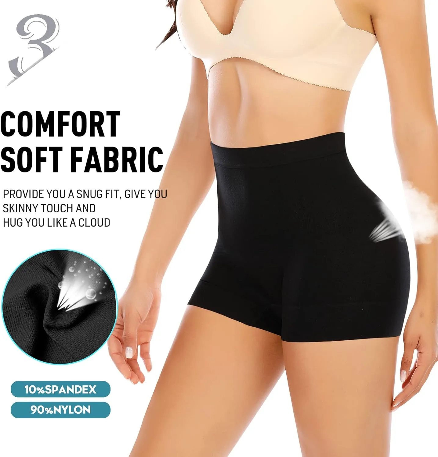 Seamless Shaping Boyshorts Panties for Women Slip Shorts Under Dress Shapewear Shorts Tummy Control Underwear