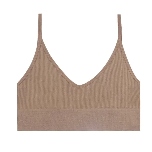 Sexy Breathable Ladies' Seamless Cotton Bras For Fitness