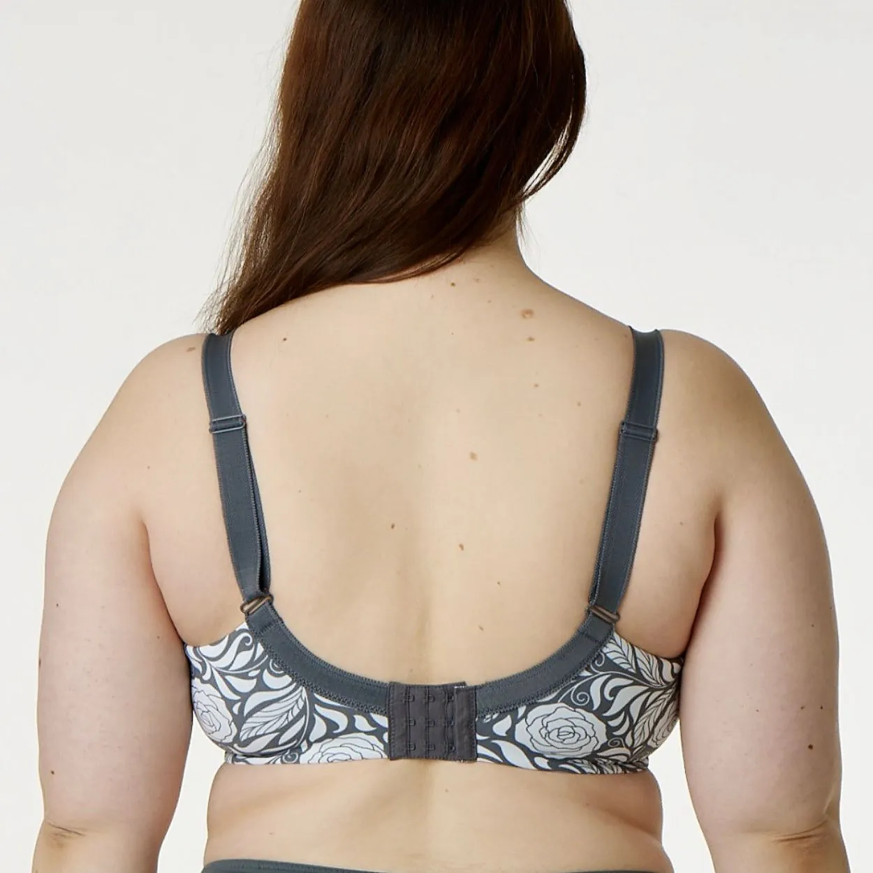 Signature Print Premium Support Bra -  Grey Pewter Rose