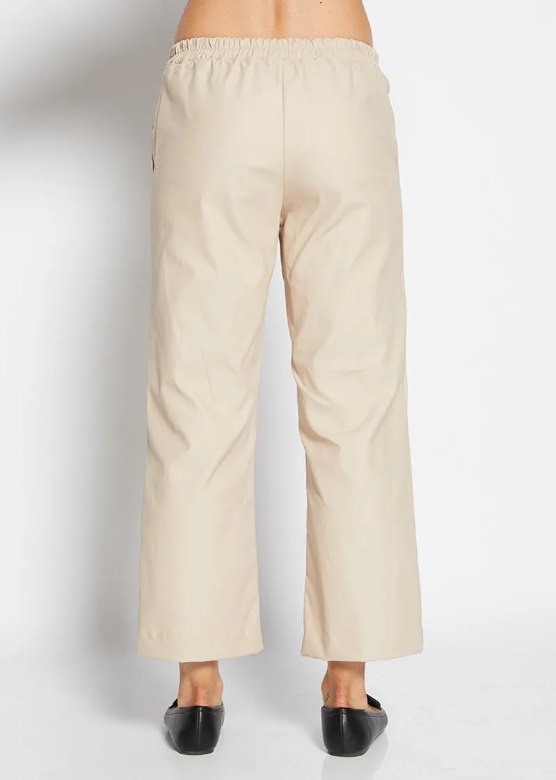 Stride coated Bengaline culotte pant in Beige